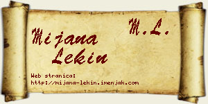 Mijana Lekin vizit kartica